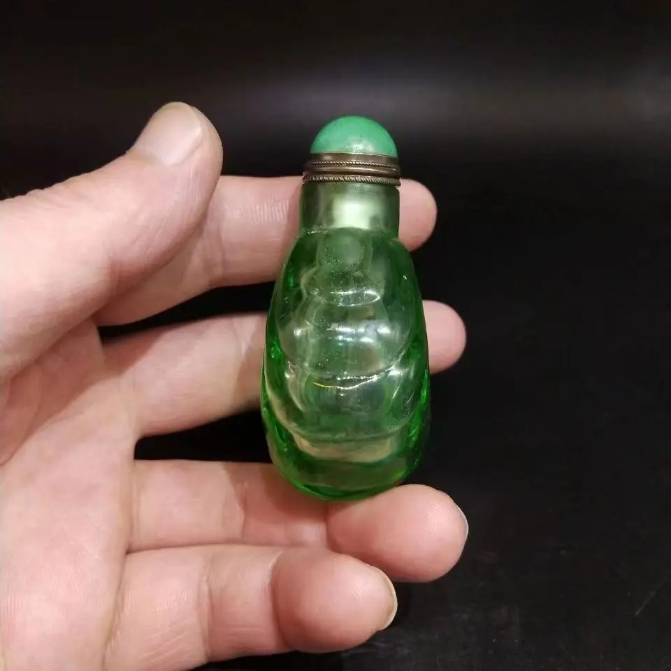 Chinese antique green transpar - Vintage Collectible Bottles review and price