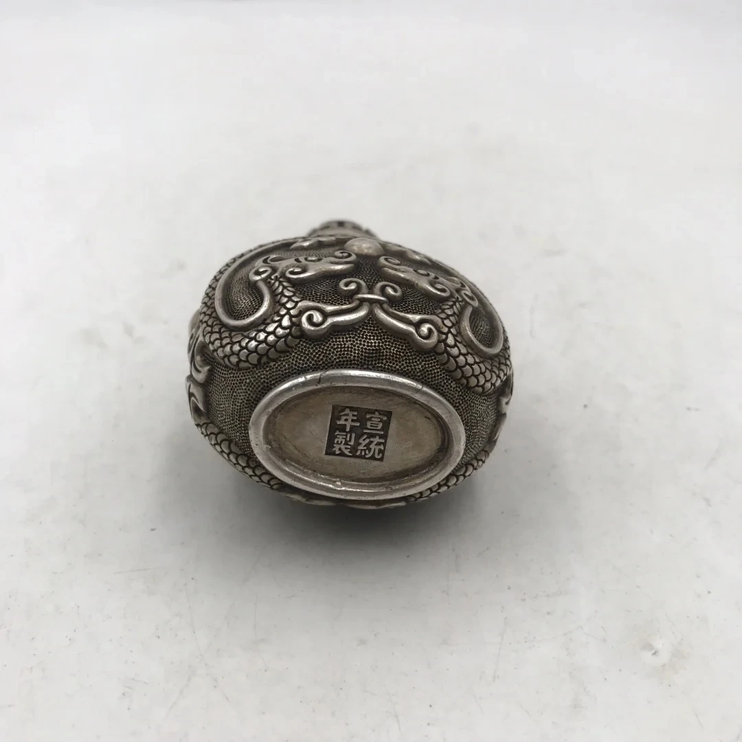 Chinese White Bronze Snuff Bot - Vintage Collectible Bottles review and price