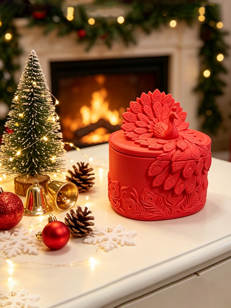 Vintage Ornate Red Peacock Emb - Vintage Collectibles Store review and price